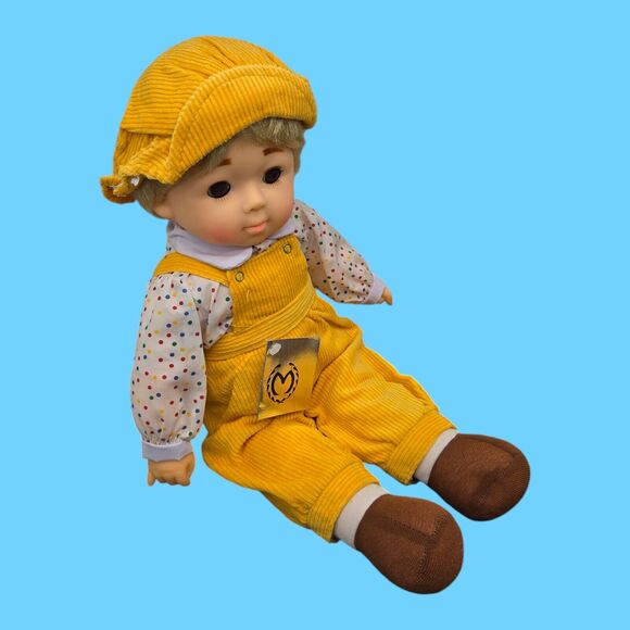 1984 Vintage 19" Vinyl Plush Boy Doll "Sunny" Mitchell Co Kansas Yellow Corduroy - Picture 5 of 11
